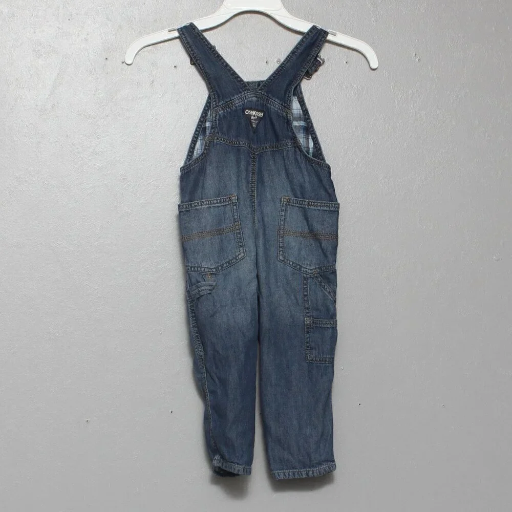 Oshkosh Bgosh soft denim dark wash faded jean overalls